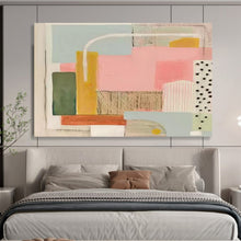Load image into Gallery viewer, “Pastel Geometry” - Minimalist Abstract Acrylic with Soft Colors, For Modern Kitchen and Office DLZ204