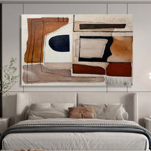 Load image into Gallery viewer, Earth - Toned Geometric Abstract Painting on Canvas - “Desert Shapes” DKH655