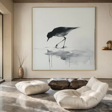 Load image into Gallery viewer, Ink - wash Bird Abstract Art for Traditional - inspired Study & Tranquil Tea House LargeART0933