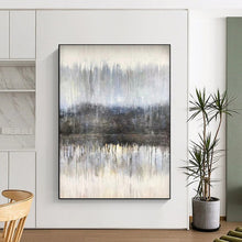 Load image into Gallery viewer, Gray & Blue Forest Abstract Art, Perfect for Serene Office & Nature - Inspired Bedroom LargeART2102