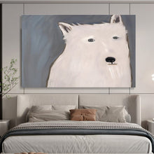 Load image into Gallery viewer, Minimalist White Wolf Abstract Painting On Canvas DKH422