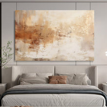 Load image into Gallery viewer, Hand - painted Beige and Brown Textured Abstract Acrylic Art for Cozy Living Room Corners LargeART1723