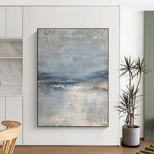 Load image into Gallery viewer, Blue - Gray Abstract Horizon Art for Coastal Home & Serene Office LargeART0860