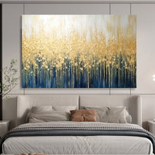 Load image into Gallery viewer, Golden Forest Canopy on Deep Blue Abstract acrylic painting DLZ052