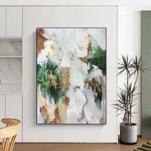 Load image into Gallery viewer, “Multicolor Abstract with Gold” Abstract Painting on Canvas, Eclectic Home Art DKH1011
