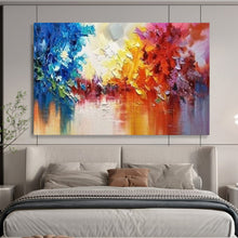 Load image into Gallery viewer, Colorful Forest Reflections: Vivid Nature - Inspired Abstract Large - Scale Hand - painted Abstract Acrylic Art DLZ186