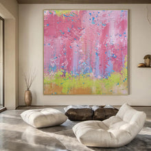 Load image into Gallery viewer, Pink - Blue - Green Abstract Painting, Ideal for Bohemian Nursery & Artsy Café LargeART1402