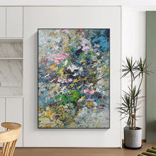 Load image into Gallery viewer, Hand - painted Massive Colorful Abstract Floral Burst Acrylic Art for Vibrant Dining Rooms LargeART0017