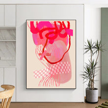 Load image into Gallery viewer, Playful Pink Abstract Composition, Perfect for Trendy Boutique & Girly Teen Bedroom LargeART2000