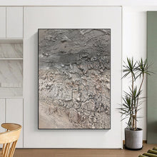 Load image into Gallery viewer, Hand - painted Substantial Cracked Texture Abstract Acrylic Art for Industrial - Style Lofts LargeART0102