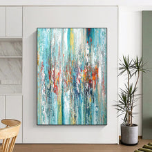 Load image into Gallery viewer, Large - Scale Colorful Vertical Streaks Abstract Acrylic for Vibrant Living Room LargeART0284