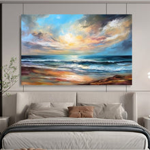 Load image into Gallery viewer, Vibrant Seaside Sunset - Idyllic Living Room or Bedroom Art LargeART1511