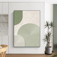 Load image into Gallery viewer, “Green Textured Arches” - Minimalist Abstract Art on Canvas DKH1488