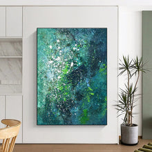 Load image into Gallery viewer, Custom Large Teal - Green Textured Splash – Ideal for Coastal Villa Living Room & Spa Relaxation Area LargeART0717