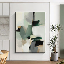 Load image into Gallery viewer, Large Green and Neutral Abstract - Ideal for Bohemian Home Office & Nature - Inspired Café LargeART0760