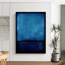 Load image into Gallery viewer, Deep Blue & Black Abstract Painting, Ideal for Modern Office Lounge & Calm Bedroom LargeART1943