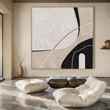 Load image into Gallery viewer, Neutral Tones Abstract Shapes Abstract Canvas Painting, Ideal for Minimalist Living Room & Modern Office LargeART1104
