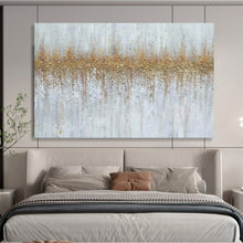 Load image into Gallery viewer, Textured Gold and White Abstract Painting for Minimalist Living Room & Luxury Spa DKH302