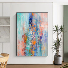 Load image into Gallery viewer, Hand - painted Substantial Pastel - Hued Abstract Composition Acrylic Art for Charming Home Offices LargeART0013