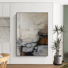 Load image into Gallery viewer, “Neutral Tones Abstract Composition” Abstract Painting on Canvas, Minimalist Decor DKH1007