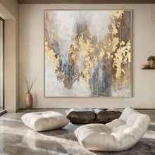 Load image into Gallery viewer, Gray & Gold Abstract Painting, Perfect for Luxury Bedroom & Upscale Lounge LargeART1471