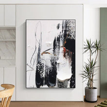 Load image into Gallery viewer, Custom Large - Scale Textured Black - White - Red Art - Perfect for Avant - Garde Studio & Bold Home Office LargeART0801
