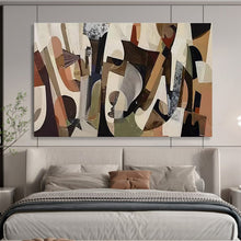 Load image into Gallery viewer, Cubist - Style Multicolor Abstract Painting on Canvas - “Fragmented Harmony” DKH621