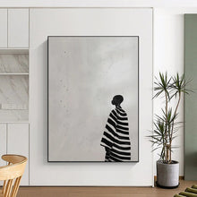 Load image into Gallery viewer, Black - White Abstract Silhouette Art, Perfect for Modern Gallery Wall & Thoughtful Study LargeART2040