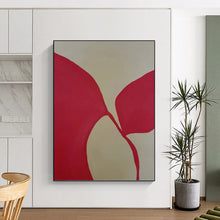 Load image into Gallery viewer, “Dual Red Petals” - Red and Beige Floral - Inspired Art, Abstract Painting on Canvas DKH1080