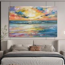 Load image into Gallery viewer, Colorful Sunset Sea Abstract Art for Eclectic Home & Lively Beach Bar DKH117