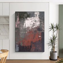 Load image into Gallery viewer, Oversized Gray - Red Textured Abstract Acrylic Art for Industrial Loft & Modern Office LargeART0419