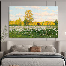 Load image into Gallery viewer, “Sunny Meadow with Horse” - Landscape Abstract Acrylic, Good for Study and Garden Room DLZ216