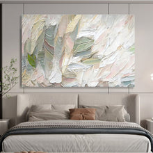 Load image into Gallery viewer, Textured Pastel Green - Pink Abstract Painting for Bohemian Bedroom & Light - Filled Café DKH261