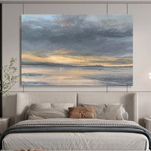 Load image into Gallery viewer, Dramatic Sunset Over the Sea Abstract acrylic painting DLZ023