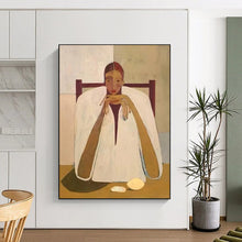 Load image into Gallery viewer, Earth - Toned Figurative Abstract Painting, Ideal for Bohemian Living Room & Intimate Dining Area LargeART1936