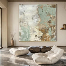 Load image into Gallery viewer, Textured Green & Brown Abstract Canvas Painting 2, Ideal for Farmhouse Dining Room & Bohemian Bedroom LargeART1268