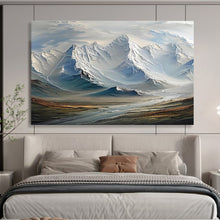 Load image into Gallery viewer, Textured Snowy Mountain Abstract Painting DKH470