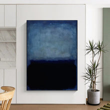 Load image into Gallery viewer, “Blue and Black Color - Field” - Rothko - Inspired Art on Canvas DKH1617