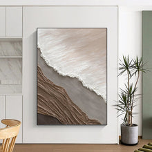 Load image into Gallery viewer, “Neutral Textured Layers: Earthy Tones Abstract” Abstract Painting on Canvas, Minimalist Wall Decor DKH1036