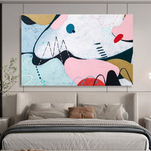 Load image into Gallery viewer, Whimsical Geometric Abstract Painting on Canvas DKH550