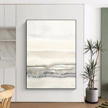 Load image into Gallery viewer, Gray - White Abstract Watercolor Layers, Suited for Minimalist Study & Relaxing Reading Nook LargeART2055