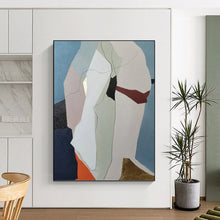 Load image into Gallery viewer, “Green - White Flowing Forms” Abstract Painting on Canvas, Nature - Inspired Bathroom Decor DKH1053