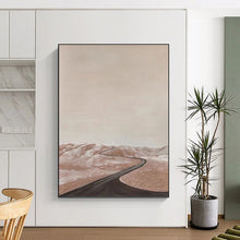 Load image into Gallery viewer, “Desert Road Serenity” - Beige, Brown Landscape Abstract Art on Canvas DKH1123