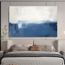 Load image into Gallery viewer, Blue - White Minimalist Abstract Painting for Coastal Home & Serene Spa DKH266