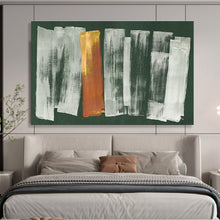Load image into Gallery viewer, Green - Based Brushstroke Abstract Painting on Canvas - “Vibrant Strips” DKH612
