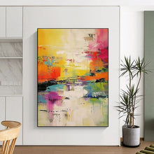 Load image into Gallery viewer, Vibrant Abstract Reflections Art - Great for Rooftop Lounge & Creative Writing Studio LargeART0699