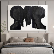 Load image into Gallery viewer, Hand - painted Large - sized Black Cut - out Figures Acrylic Art for Avant - Garde Living Spaces LargeART1780