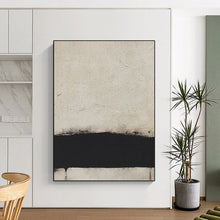 Load image into Gallery viewer, “Minimalist Black and White” - Monochromatic Abstract Art on Canvas DKH1419