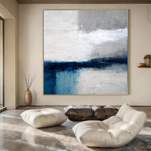 Load image into Gallery viewer, Blue & Gray Minimalist Horizon Acrylic Art, Ideal for Yoga Studio & Bedroom LargeART1020