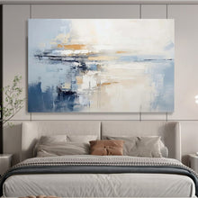 Load image into Gallery viewer, Minimalist Blue and Beige Seascape Abstract acrylic painting DLZ090